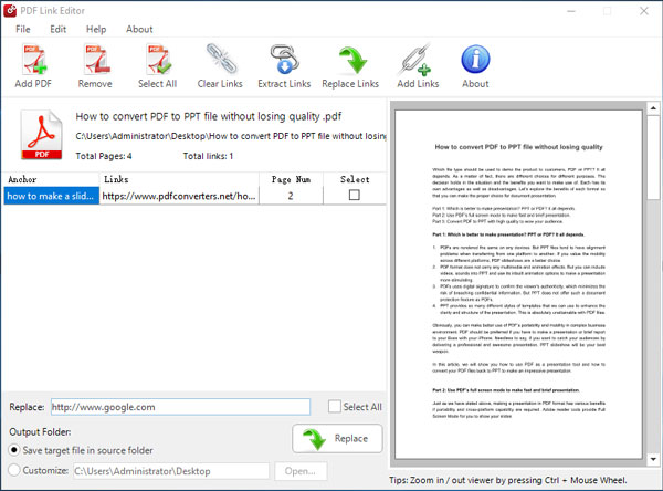 how to add pdf links in batch process